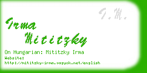 irma mititzky business card